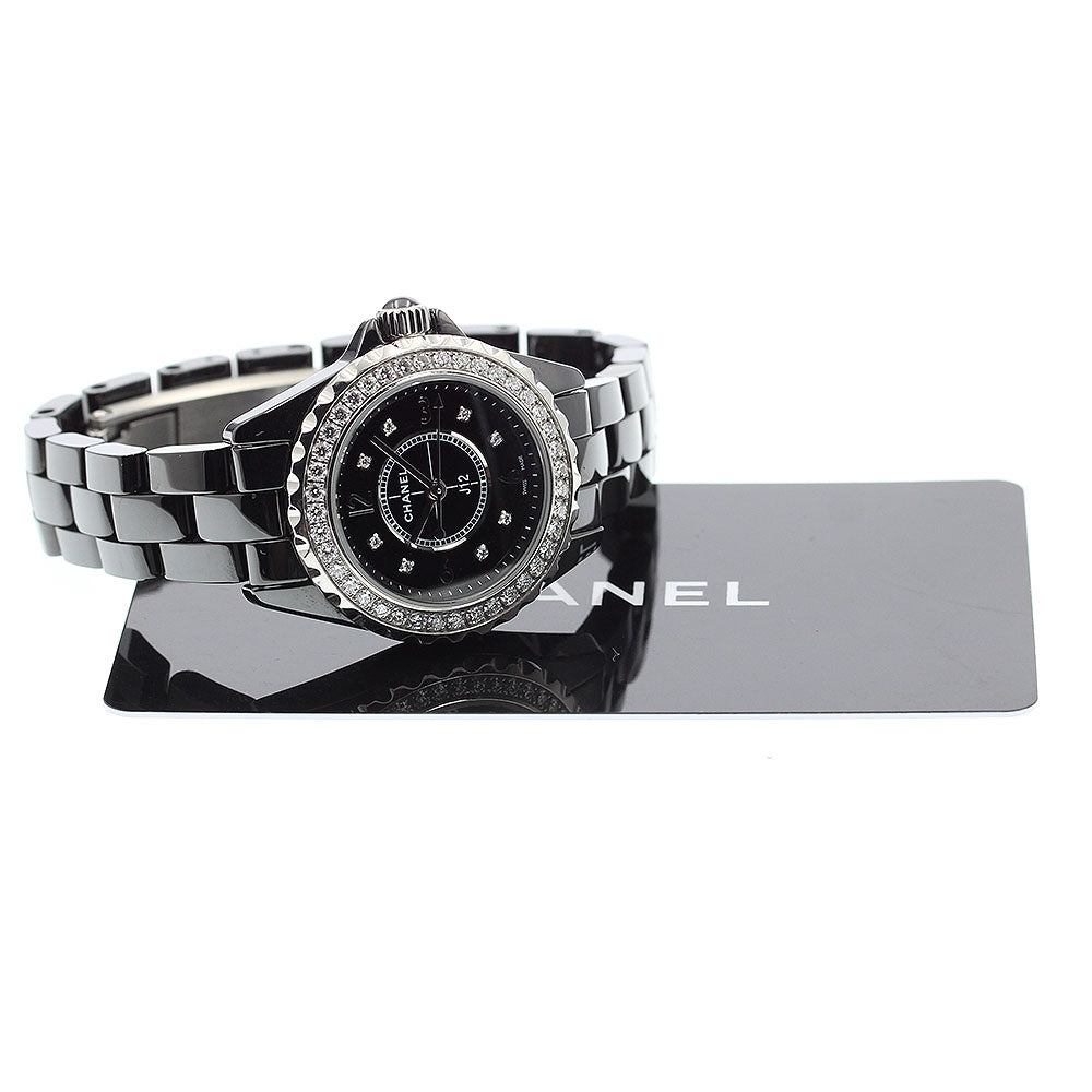 CHANEL J12 H2571 Diamond bezel 8P black Dial Quartz Ladies Watch_877691
