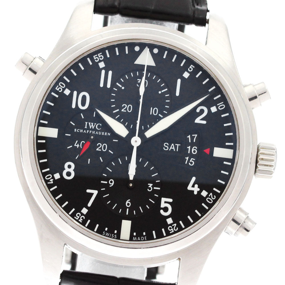 IWC SCHAFFHAUSEN Pilot watch IW377801 Double chronograph day-date black Dial Automatic Men's Watch_877700