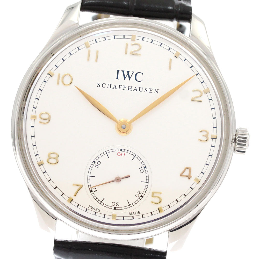 IWC SCHAFFHAUSEN Portugieser Handwind IW545408 Small seconds Silver Dial Hand Winding Men's Watch_877809
