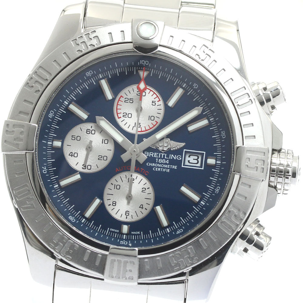 BREITLING Super Avenger II A13371 Chronograph Navy Dial Automatic Men's_877822