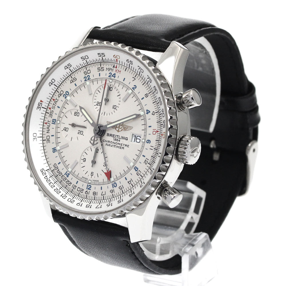 BREITLING Navitimer World A24322 Chronograph Silver Dial Automatic Men's_877842