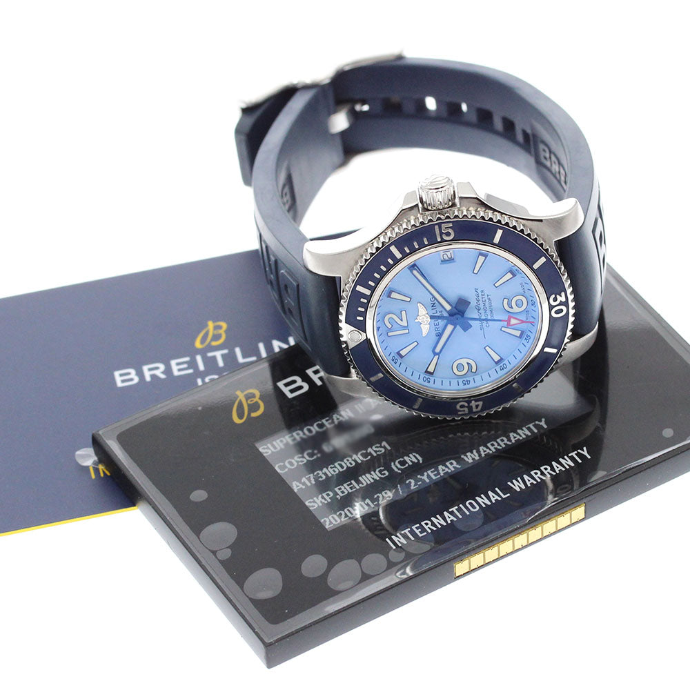 BREITLING Superocean 36 A17316 Date blue Dial Automatic Boy's Watch_877864