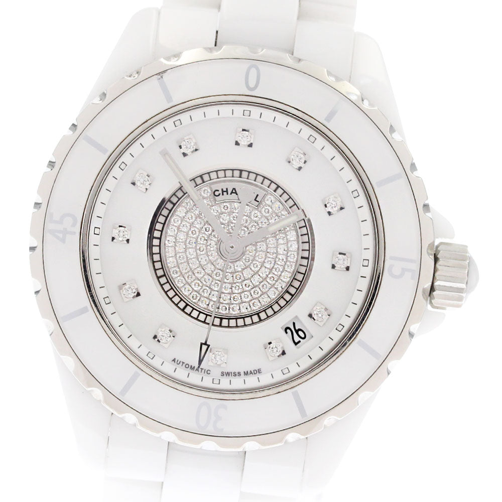CHANEL J12 H1759 1.5"" White Ceramic Center Diamond 12P Diamond Automatic_877879