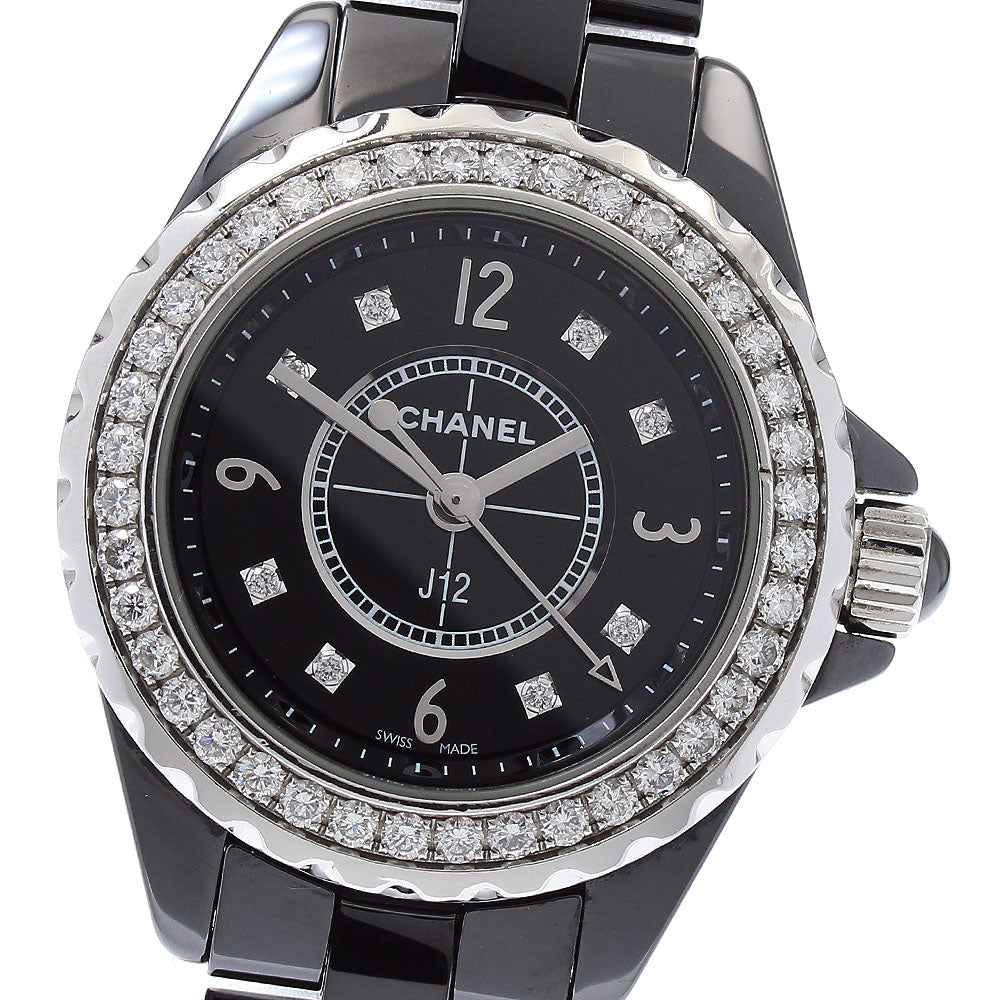 CHANEL J12 H2571 Diamond bezel 8P black Dial Quartz Ladies Watch_877882