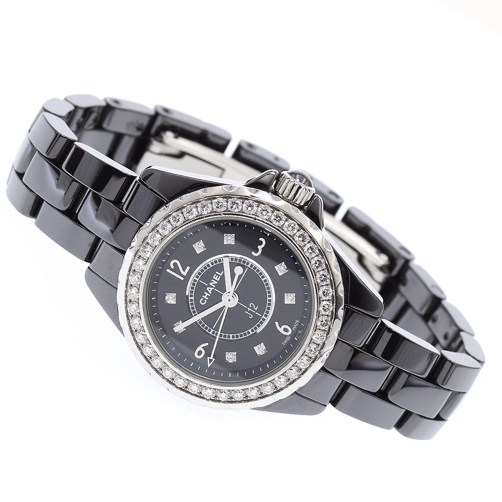 CHANEL J12 H2571 Diamond bezel 8P black Dial Quartz Ladies Watch_877882
