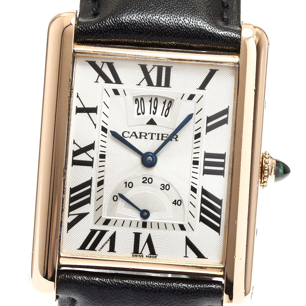 CARTIER Tank Louis Cartier XL W1560003 K18PG Manual Date Silver Dial Hand Winding Men's Watch_877892