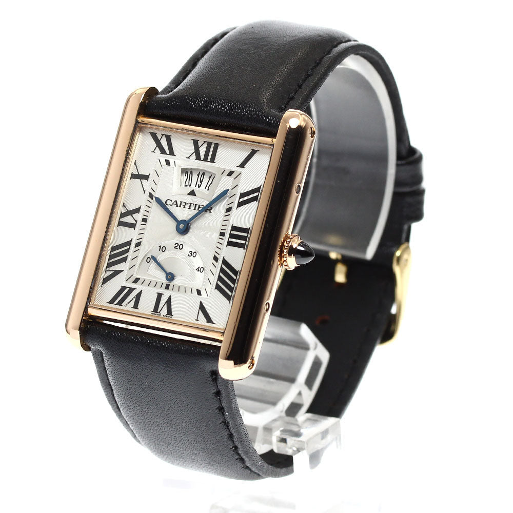 CARTIER Tank Louis Cartier XL W1560003 K18PG Manual Date Silver Dial Hand Winding Men's Watch_877892