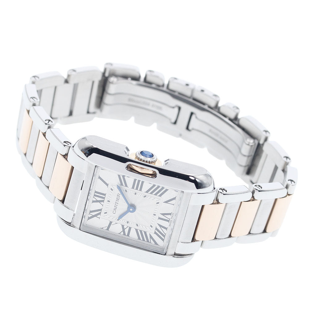 CARTIER Tank Anglaze SM W5310019 Silver Dial Quartz Ladies Watch_877923