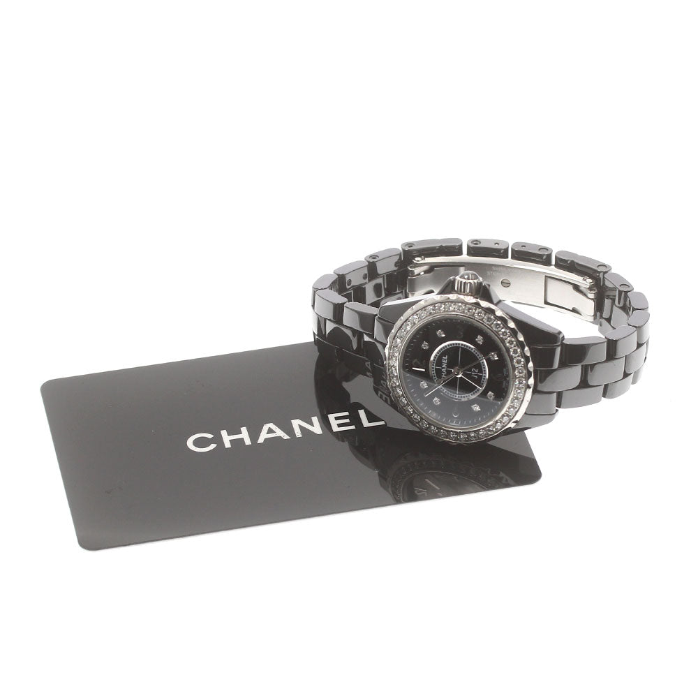 CHANEL J12 H2571 Diamond bezel 8P black Dial Quartz Ladies Watch_877989