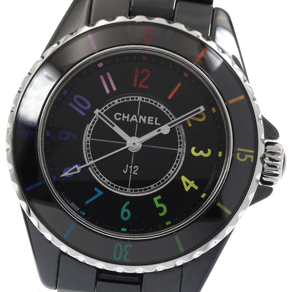 CHANEL J12 Electro H7121 Black ceramic Black Dial Quartz Ladies Watch_877990