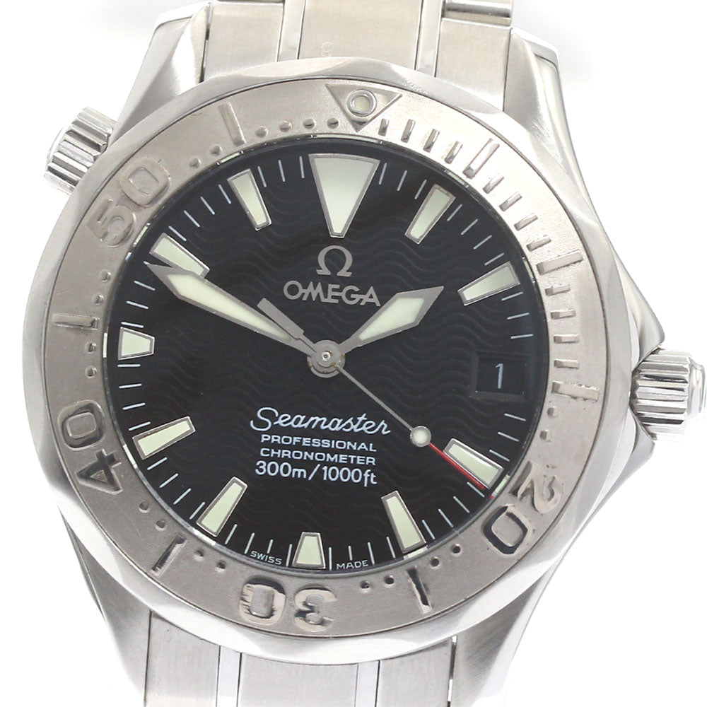OMEGA Seamaster300 2236.50 WG bezel Date Black Dial Automatic Boy's Watch_877992