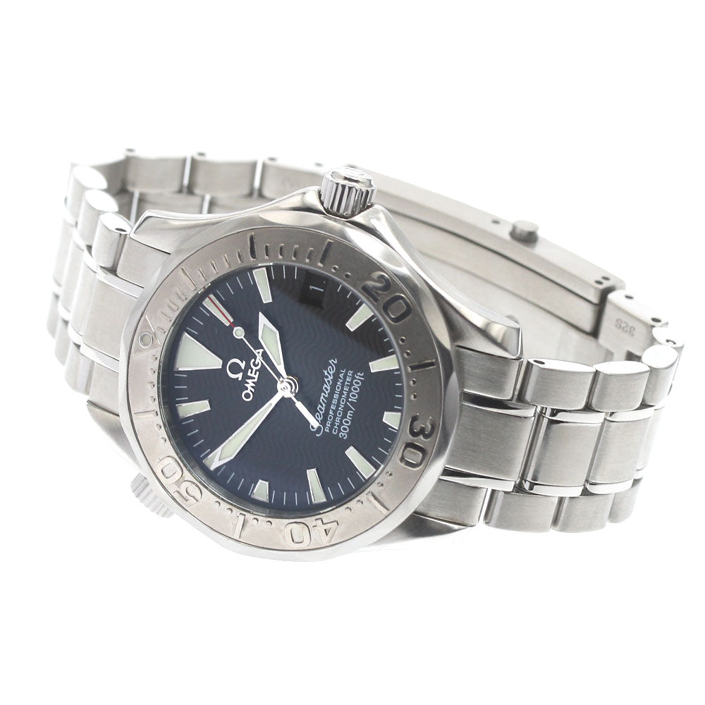 OMEGA Seamaster300 2236.50 WG bezel Date Black Dial Automatic Boy's Watch_877992