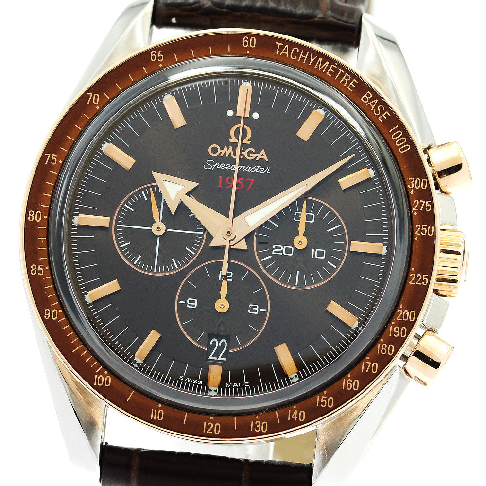OMEGA Speedmaster Broad Arrow 321.93.42.50.13.001 Date Co-Axial Brown Dial Automatic Men's Watch_877997