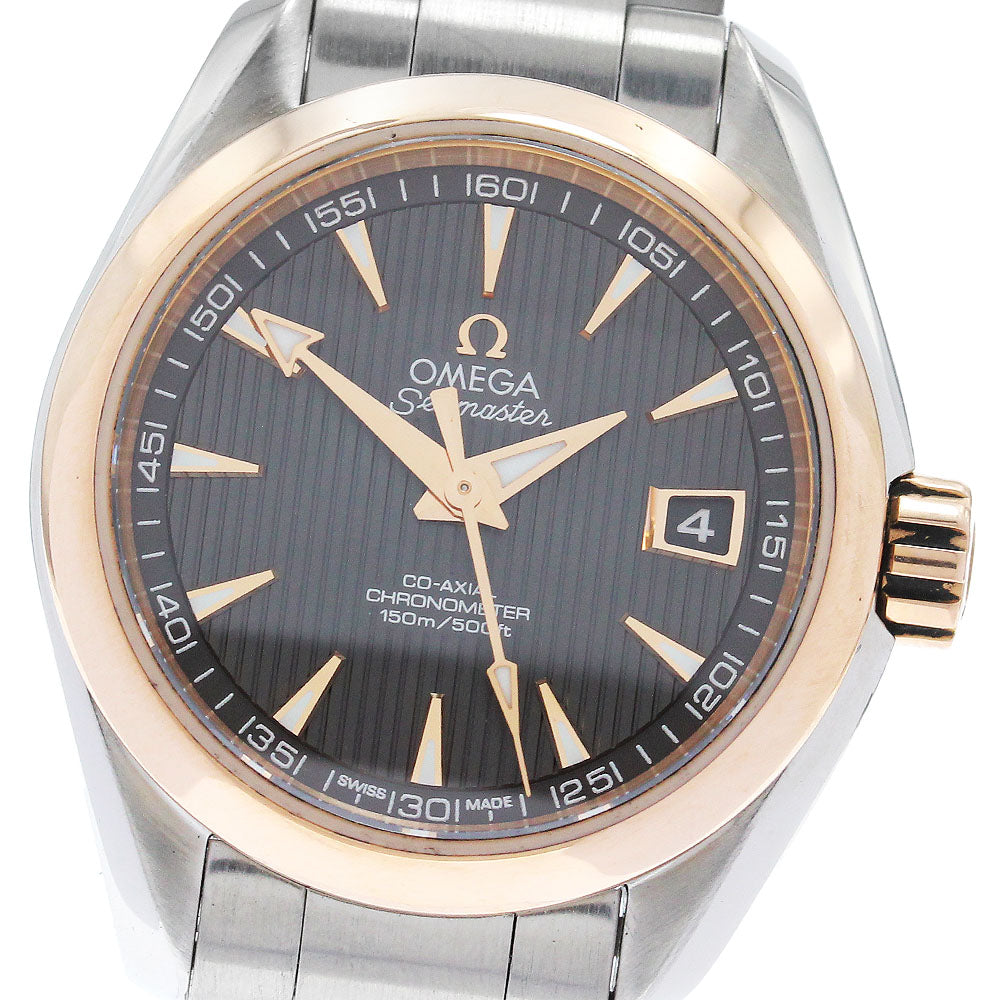 OMEGA Seamaster Aqua Terra 150M K18PGBezel Date Automatic Ladies Watch_878023