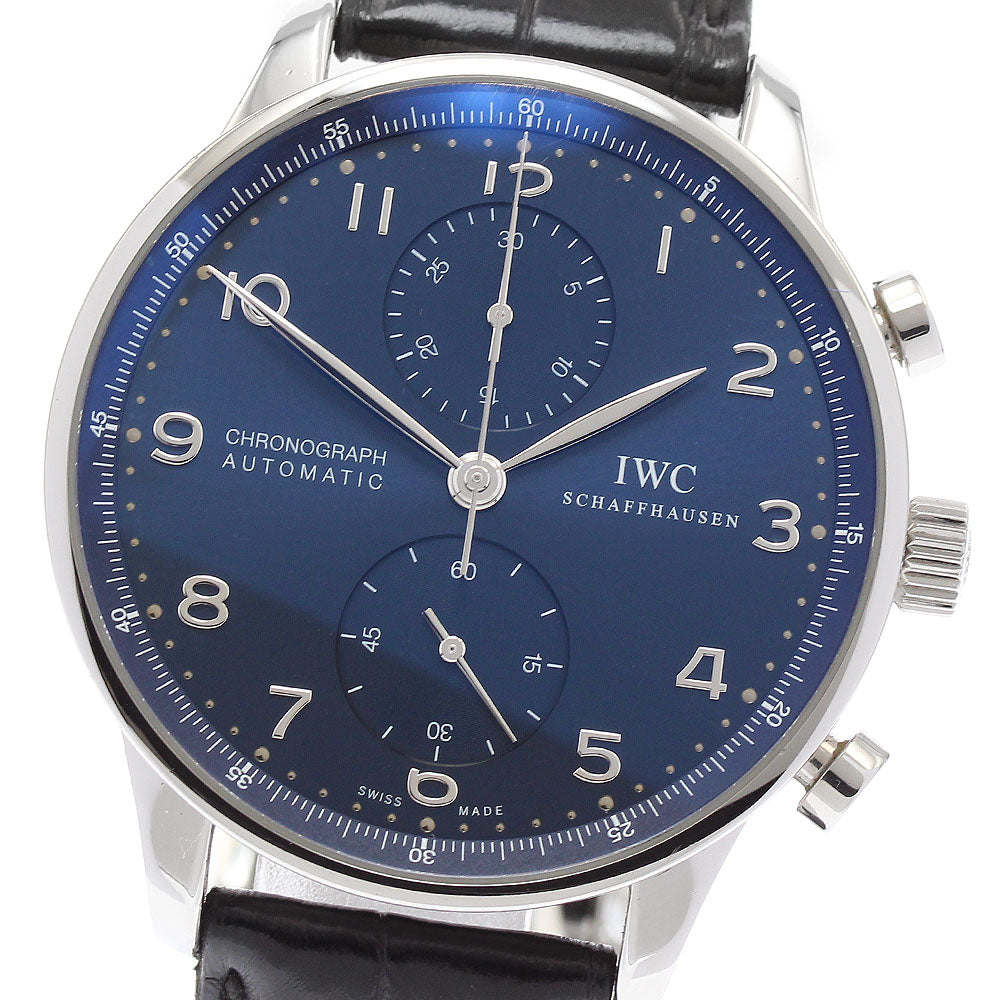 IWC SCHAFFHAUSEN Portugese IW371491 Chronograph Navy Dial Automatic Men's_878045