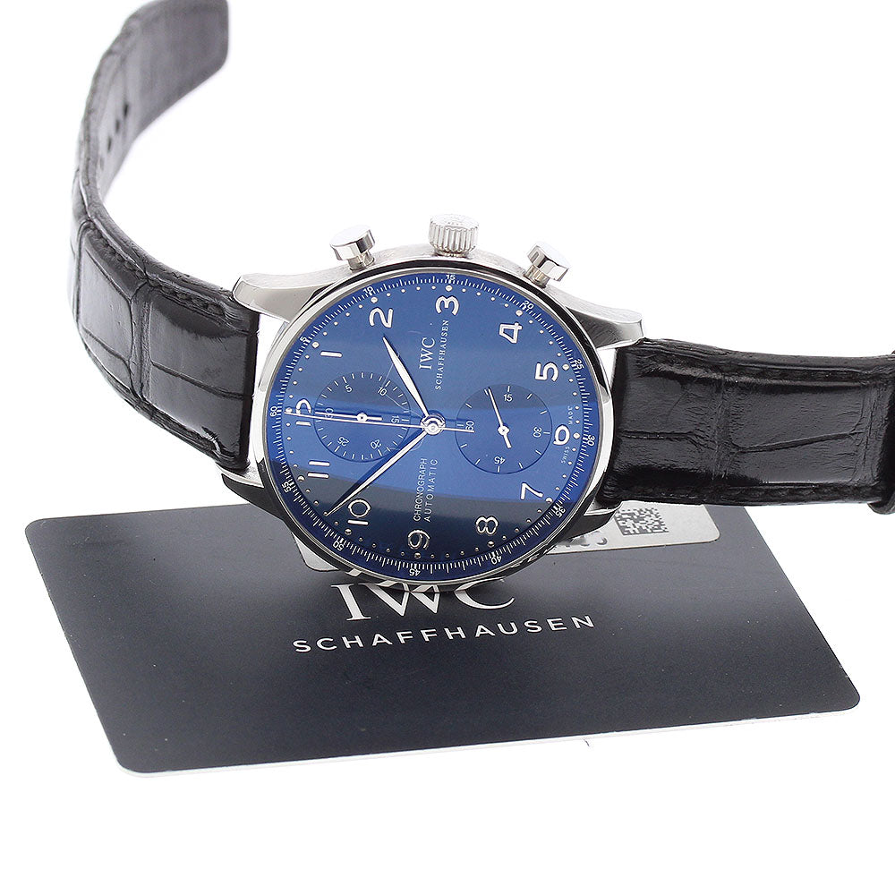 IWC SCHAFFHAUSEN Portugese IW371491 Chronograph Navy Dial Automatic Men's_878045