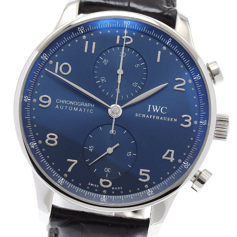 IWC SCHAFFHAUSEN Portugese IW371491 Chronograph Navy Dial Automatic Men's Watch_878074
