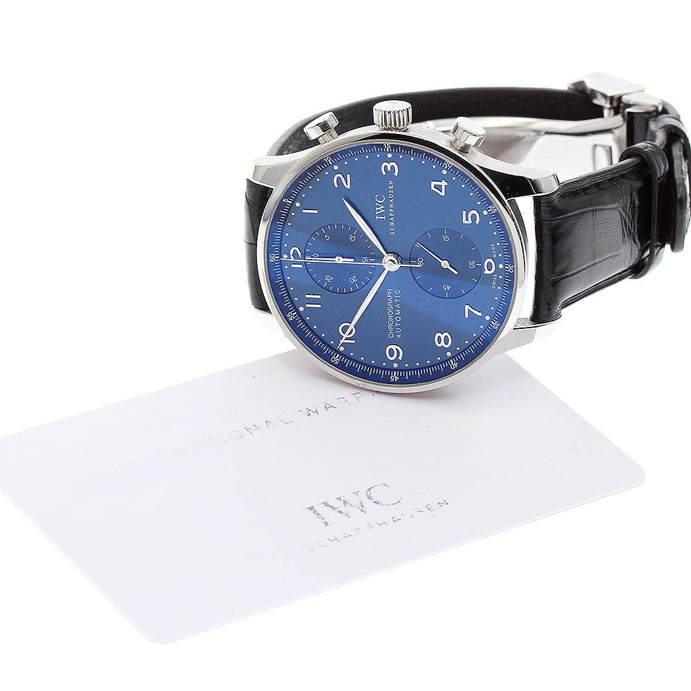IWC SCHAFFHAUSEN Portugese IW371491 Chronograph Navy Dial Automatic Men's Watch_878074