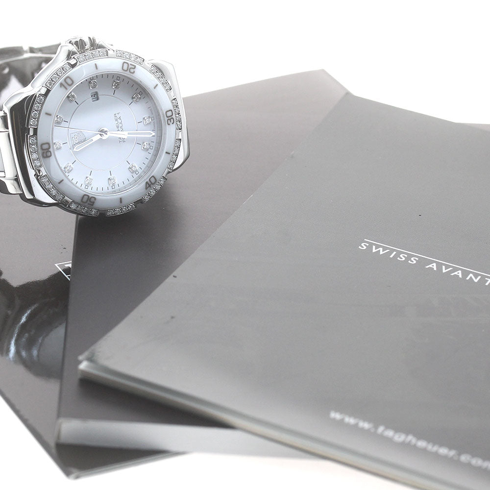 TAG HEUER Formula 1 WAH1313 12P diamond bezel white Dial Quartz Ladies _878134