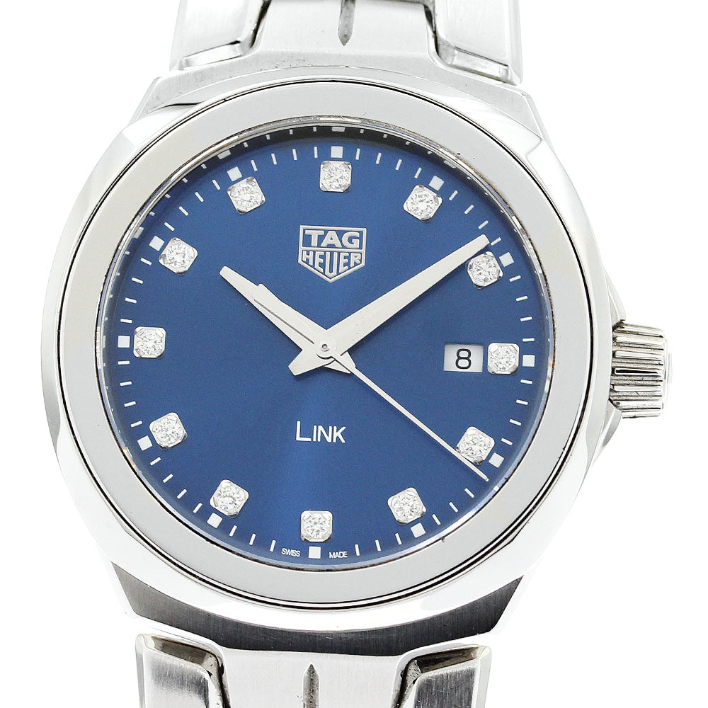 TAG HEUER Link WBC1318 Date 12P diamond blue Dial Quartz Ladies Watch_878143