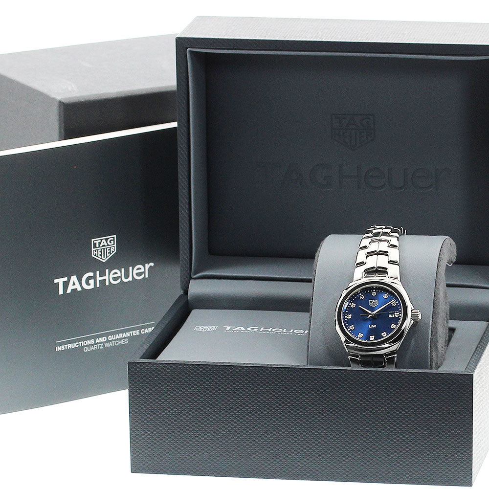 TAG HEUER Link WBC1318 Date 12P diamond blue Dial Quartz Ladies Watch_878143