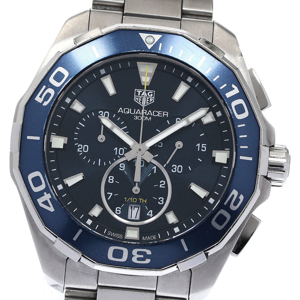 TAG HEUER Aqua racer CAY111B Chronograph Date blue Dial Quartz Men's_878155