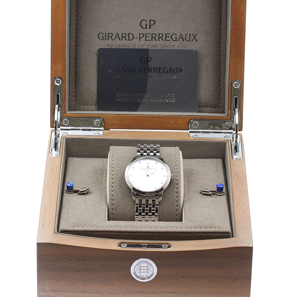 GIRARD PERREGAUX 1966 Lady 49523 10P diamond Silver Dial Automatic Ladies_878199