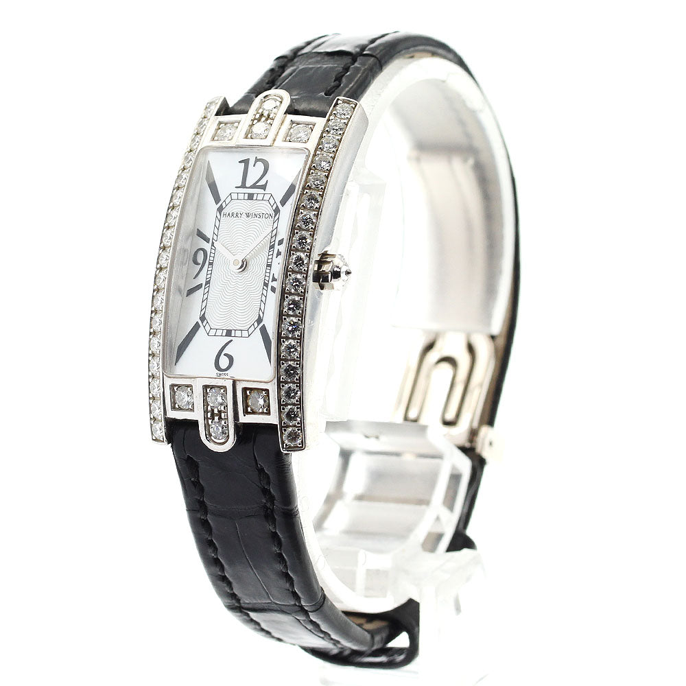 HARRY WINSTON Avenue 330LQW K18WG diamond bezel White shell Dial Quartz Ladies Watch_878228