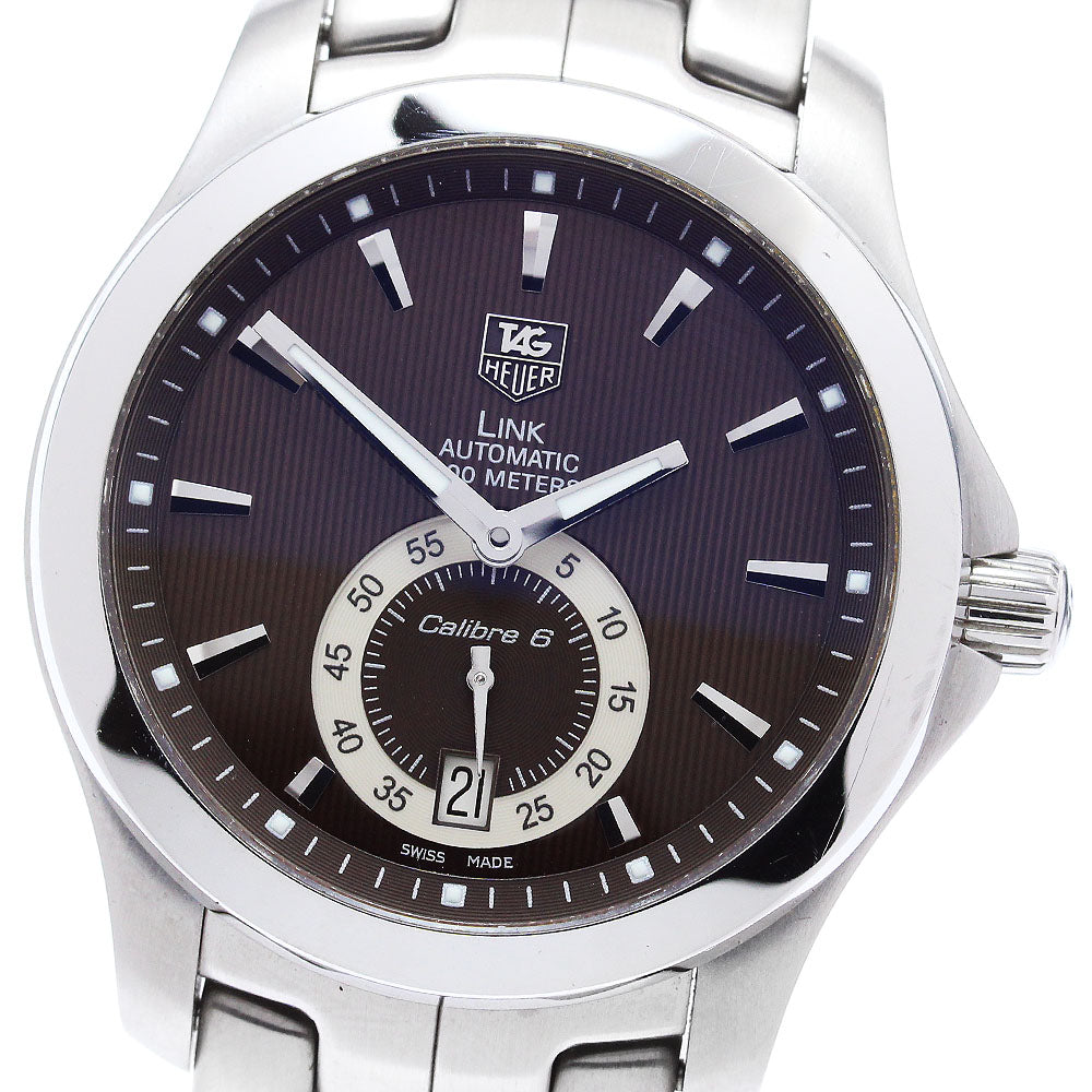 TAG HEUER Link Caliber 6 WJF211C Date Brown Dial Automatic Men's Watch_878258