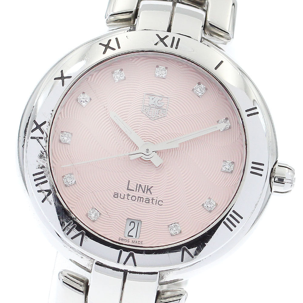 TAG HEUER Link WAT2313 11P diamond Pink Dial Automatic Ladies Watch_878279