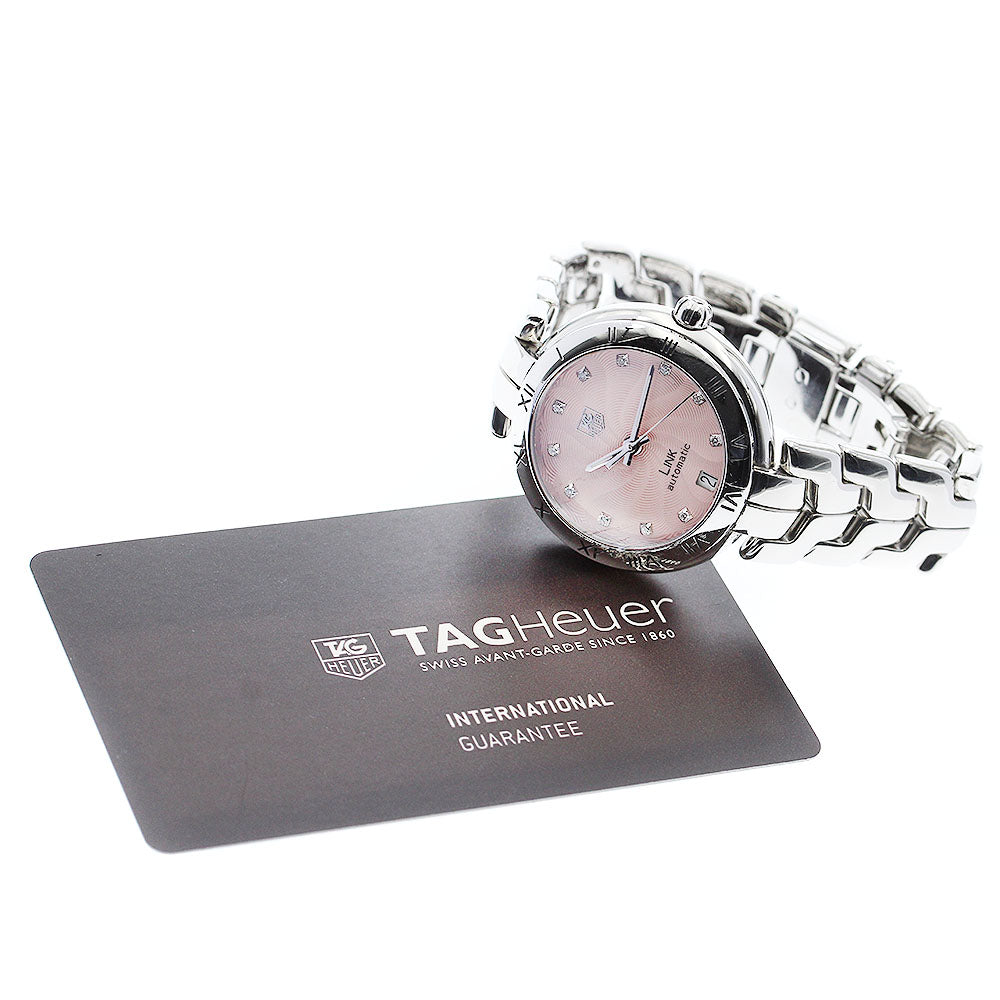 TAG HEUER Link WAT2313 11P diamond Pink Dial Automatic Ladies Watch_878279