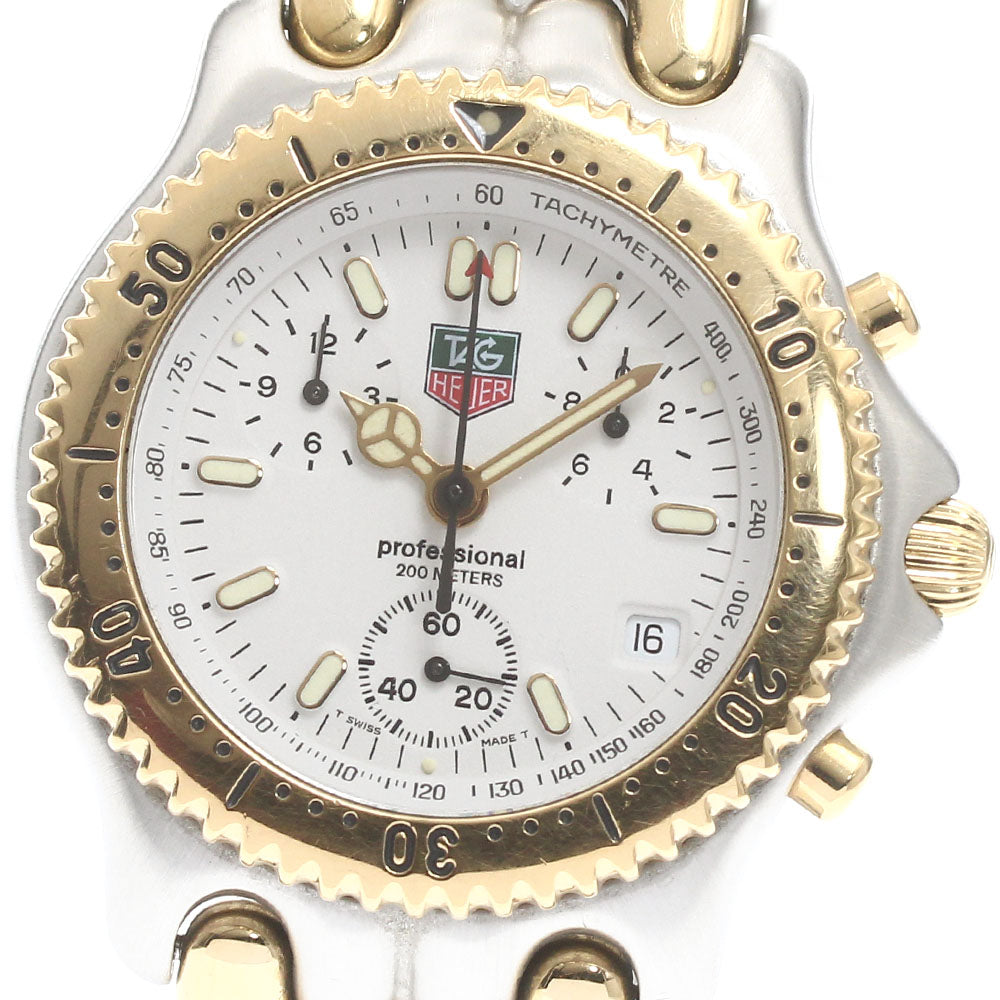 TAG HEUER S/el CG1120-0 Chronograph White Dial Quartz Men's Watch_878283