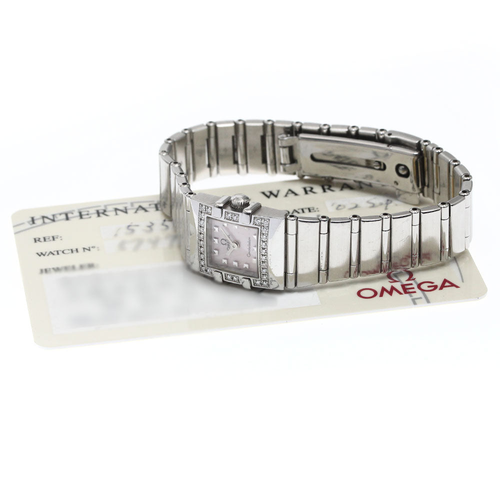 OMEGA Constellation Carre Quadra 1535.73 Pink shell Dial Quartz Ladies_878297