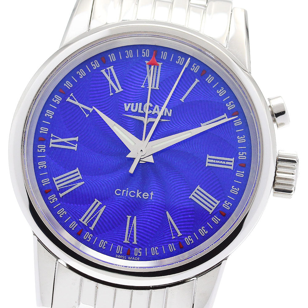 VULCAIN cricket 100102.008 alarm blue enamel Dial Hand Winding Men's_878302