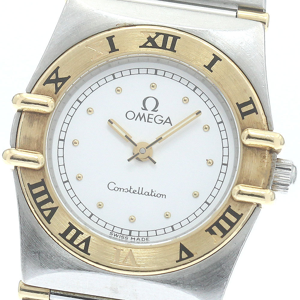 OMEGA Constellation YG2 tone harf bar white Dial Quartz Ladies Watch_878354