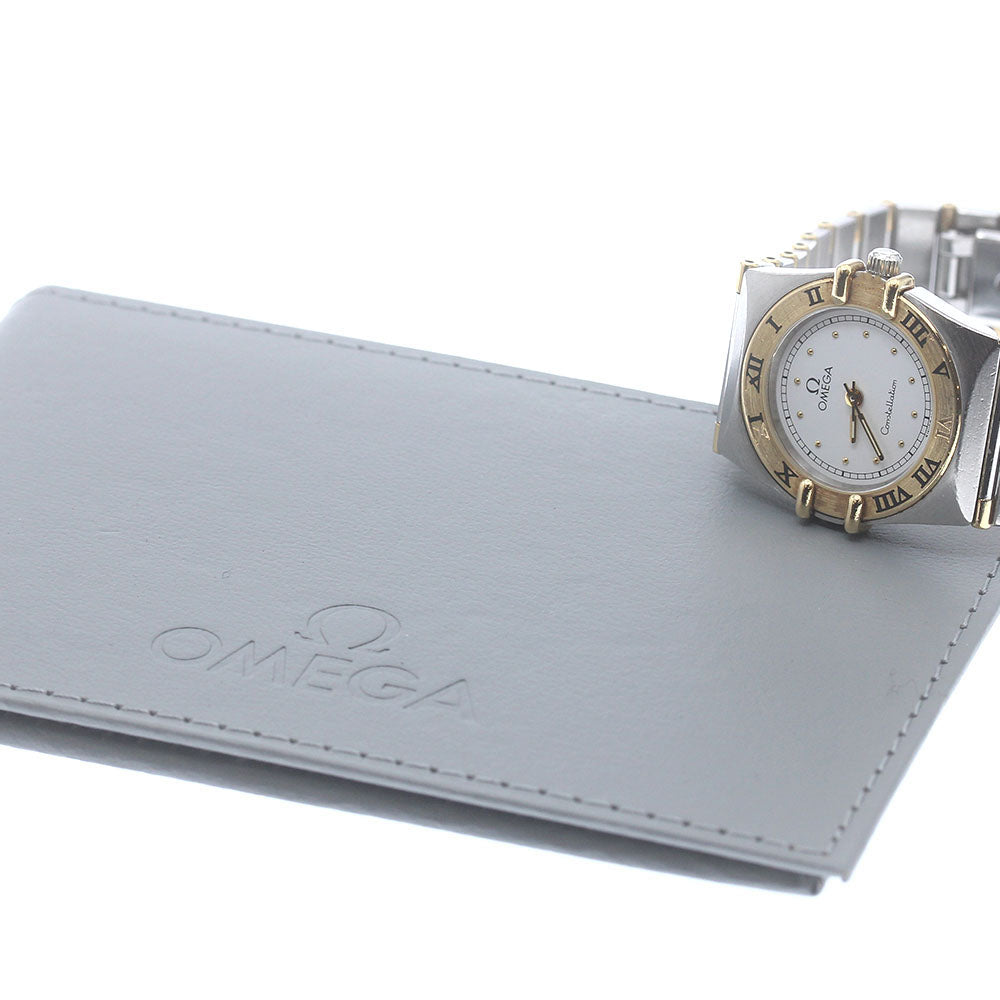 OMEGA Constellation YG2 tone harf bar white Dial Quartz Ladies Watch_878354