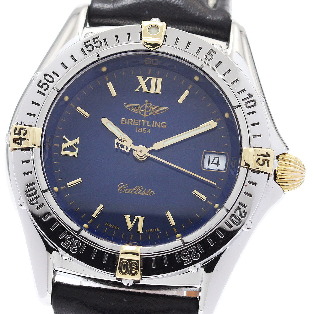 BREITLING Callisto B57046 Date Navy Dial Quartz Boy's Watch_878375