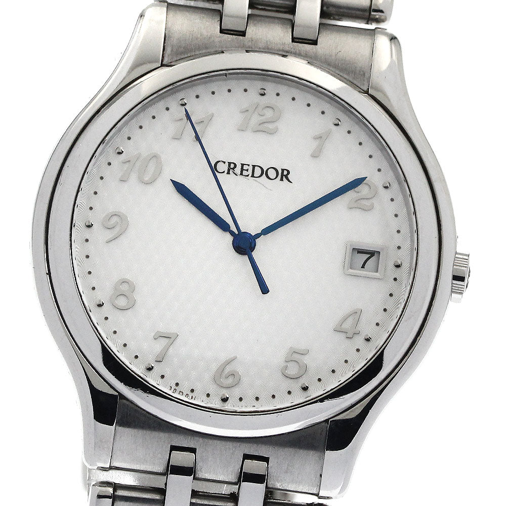 SEIKO CREDOR SIGNO GCAZ061/8J86-7A00 Date Silver Dial Quartz Men's Watch_878387