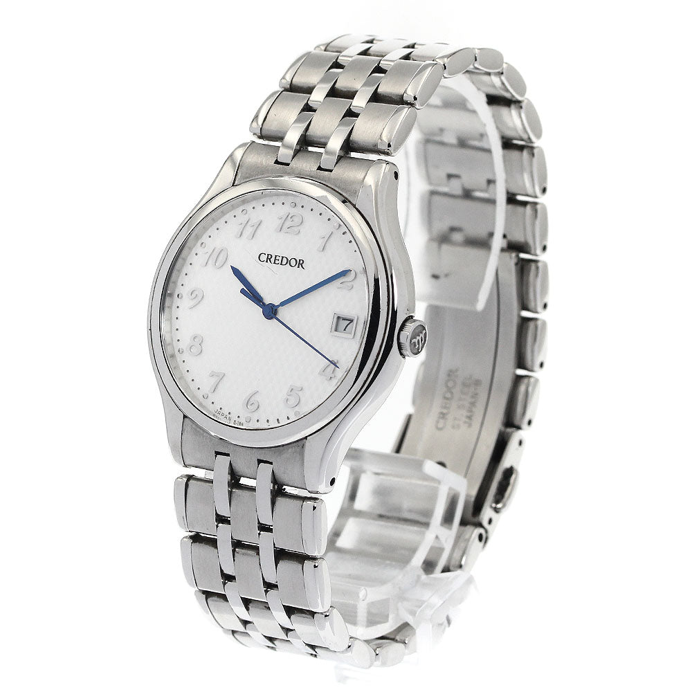 SEIKO CREDOR SIGNO GCAZ061/8J86-7A00 Date Silver Dial Quartz Men's Watch_878387