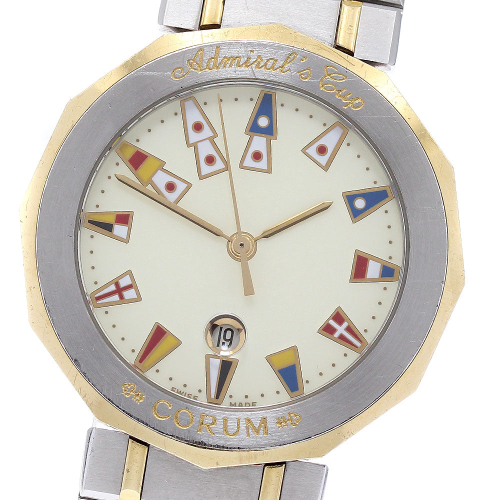CORUM Admirals cup 99.810.21 V-52 Date white Dial Quartz Men's Watch_878395