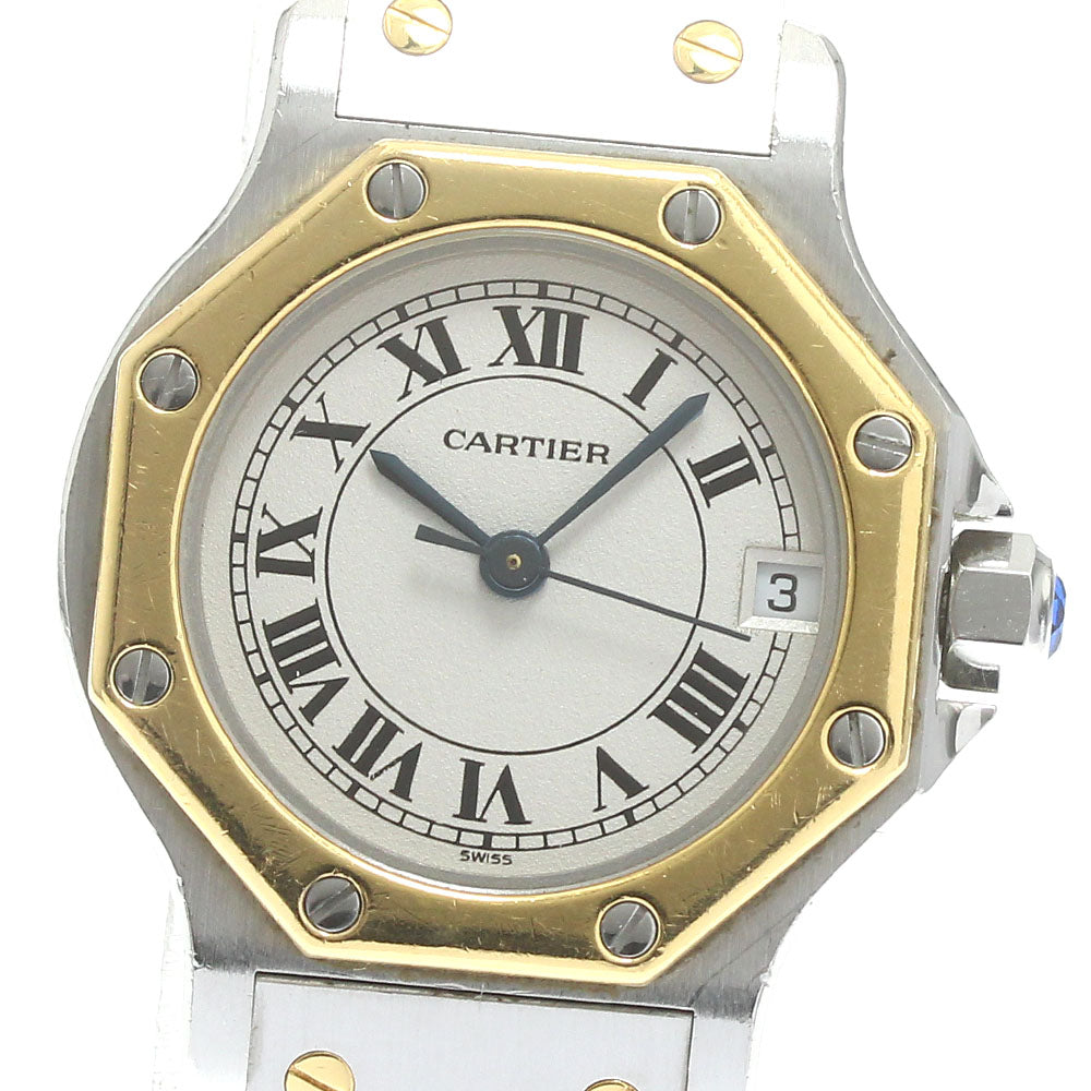 CARTIER Santos Octagon SM White Dial Quartz Ladies Watch_878416