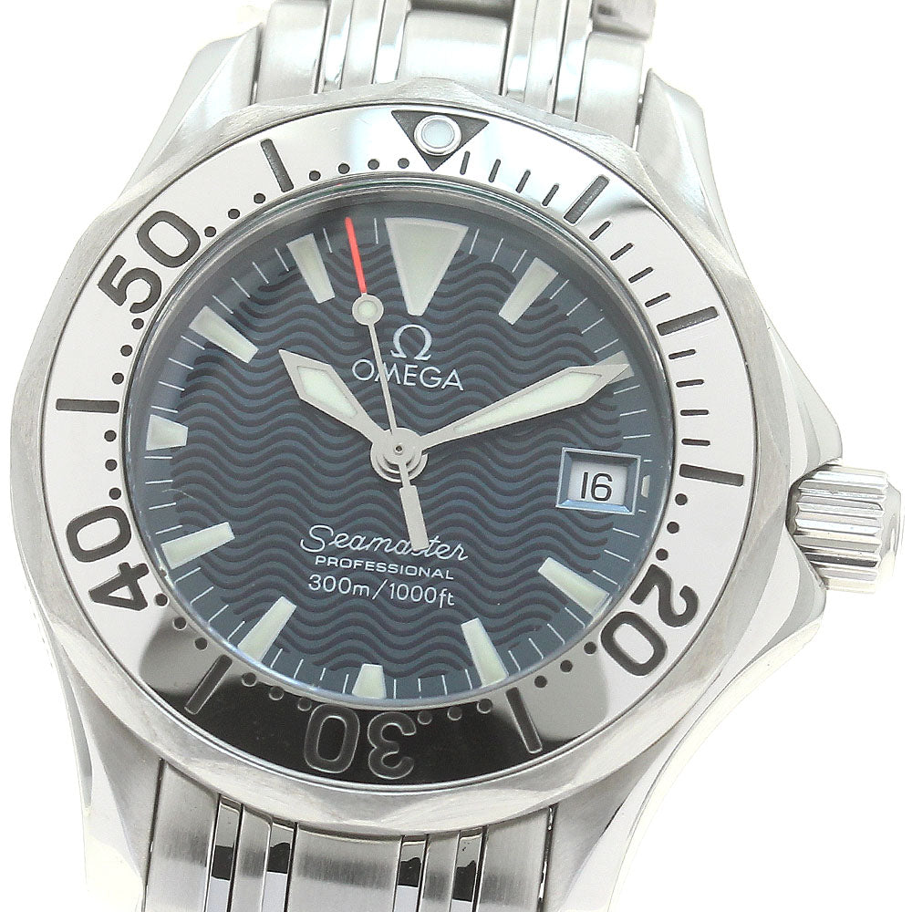 OMEGA Seamaster300 Jack Mayol 2584.80 Date Navy Dial Quartz Ladies Watch_878464