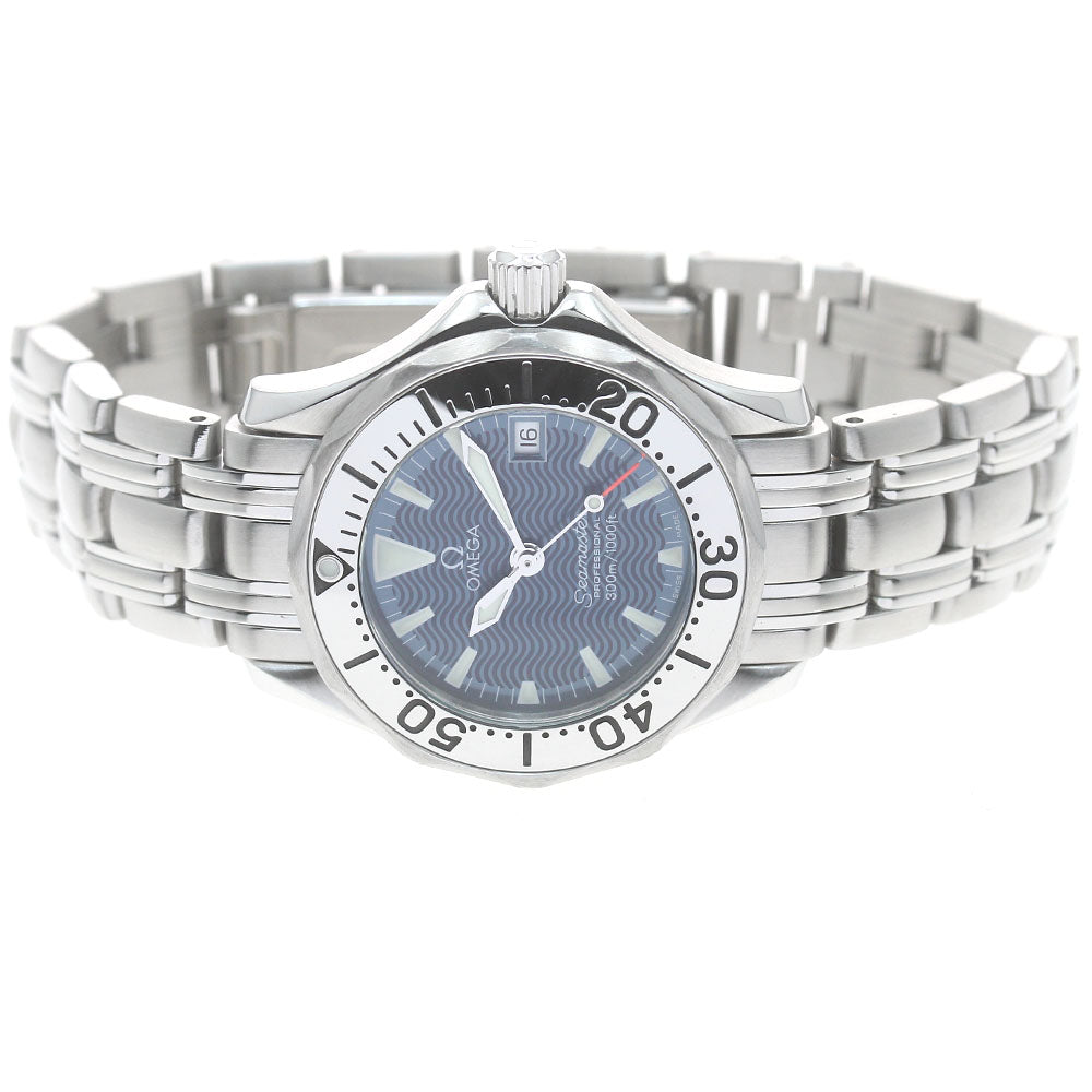 OMEGA Seamaster300 Jack Mayol 2584.80 Date Navy Dial Quartz Ladies Watch_878464
