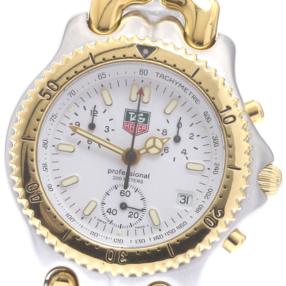 TAG HEUER S/el CG1120-0 Chronograph white Dial Quartz Men's Watch_878471