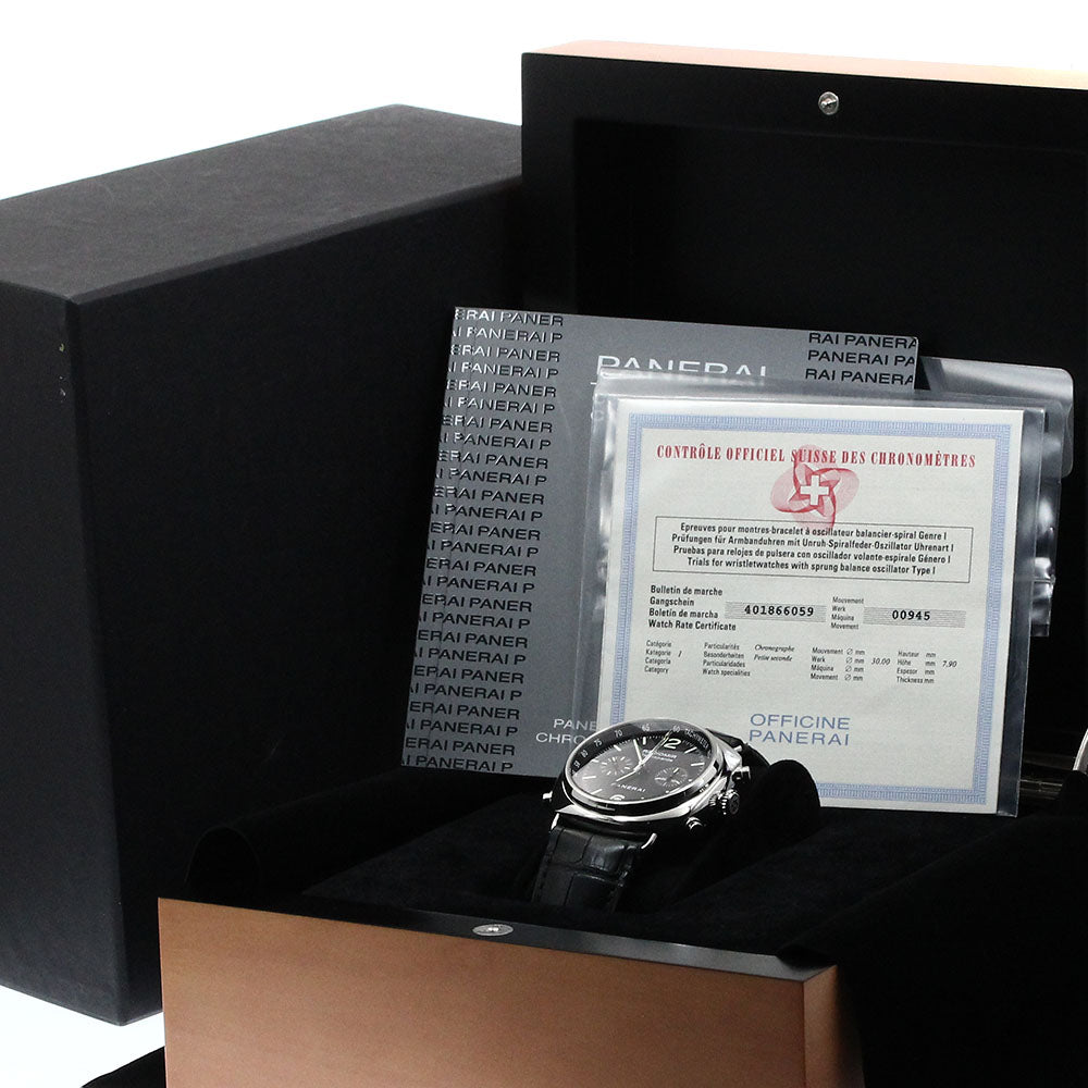 PANERAI Radiomir Rattrapante PAM00214 Chronograph black Dial Automatic Men's Watch_878508