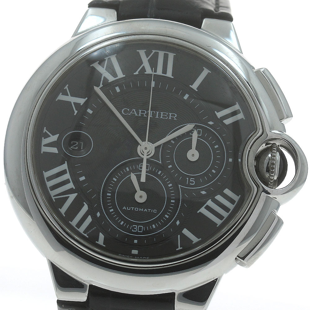 CARTIER Baron Blue XL W6920052 Chronograph Date black Dial Automatic Men's Watch_878528