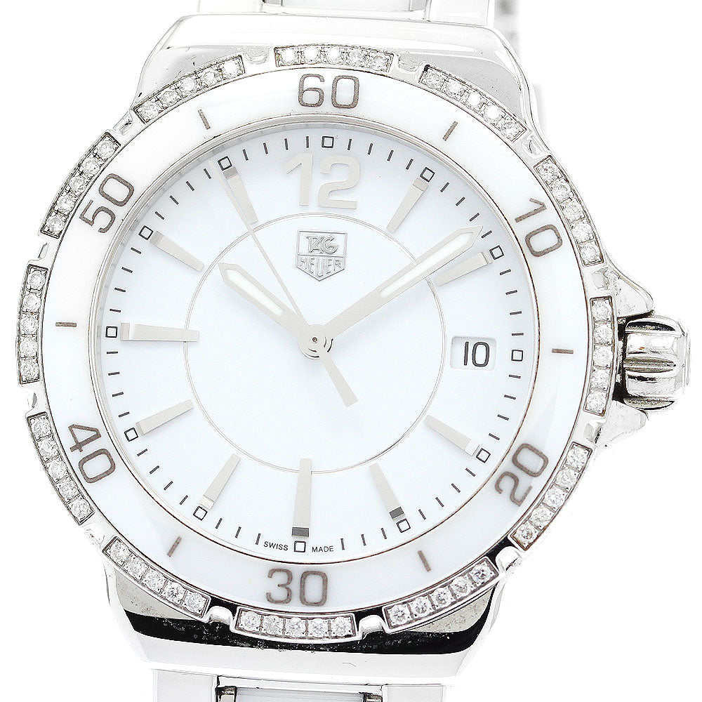 TAG HEUER Formula 1 WAH1213 Diamond Bezel white Dial Quartz Ladies Watch_878531