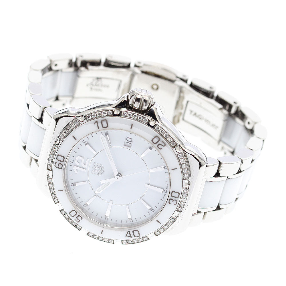TAG HEUER Formula 1 WAH1213 Diamond Bezel white Dial Quartz Ladies Watch_878531
