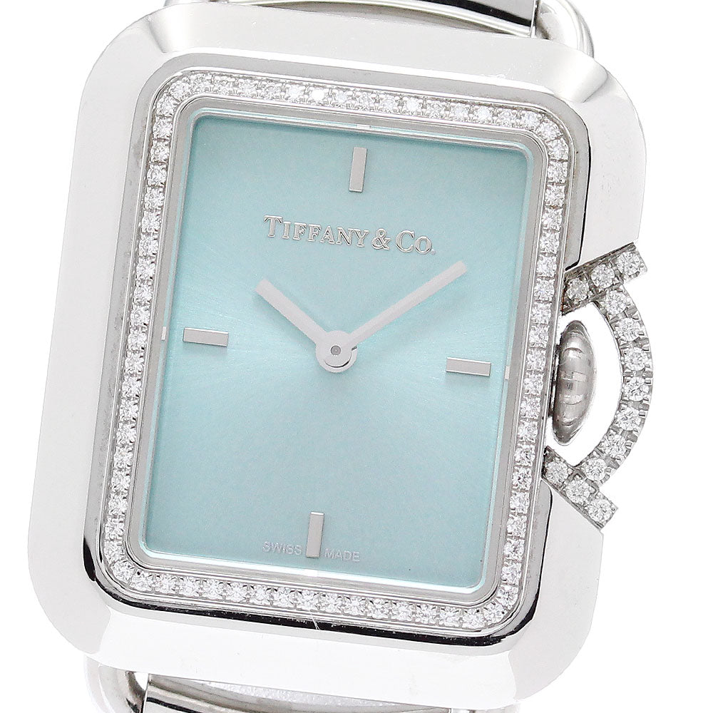 TIFFANY&Co. Rectangle T smile 68483018 Diamond Quartz Ladies Watch_878541