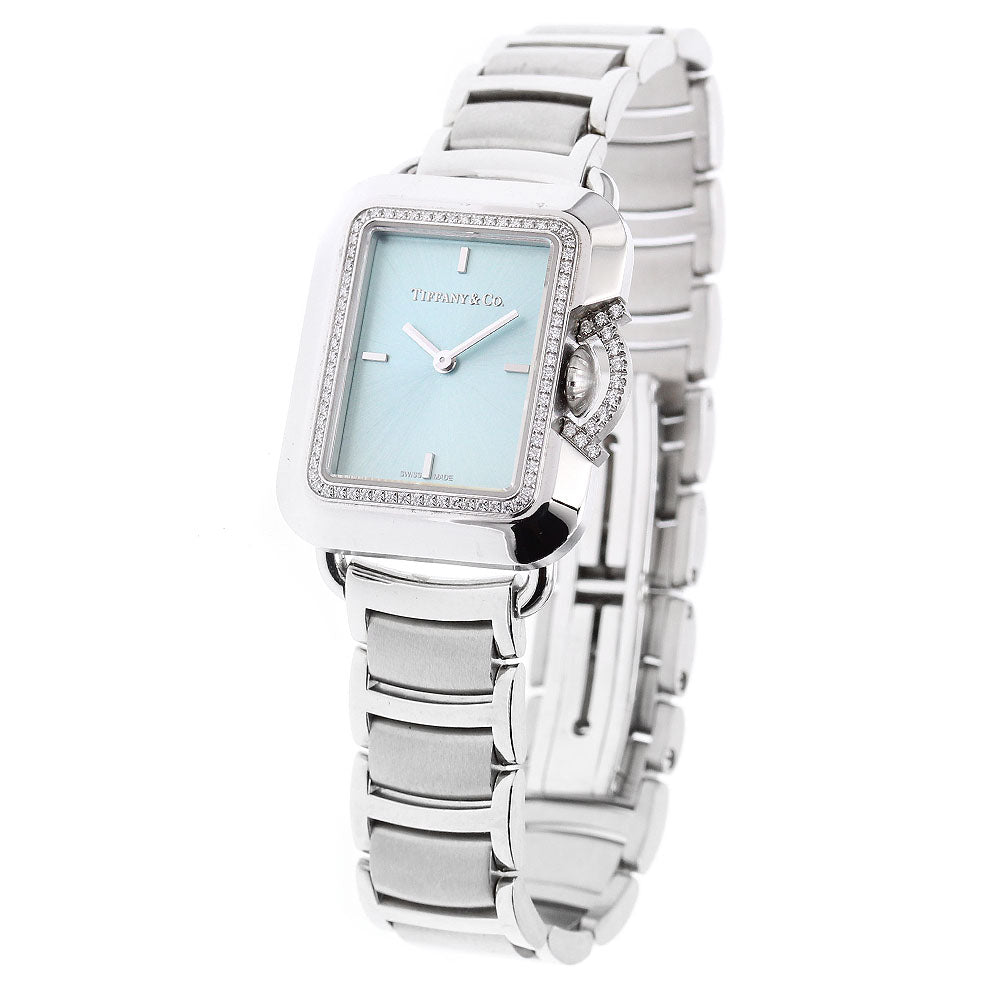 TIFFANY&Co. Rectangle T smile 68483018 Diamond Quartz Ladies Watch_878541
